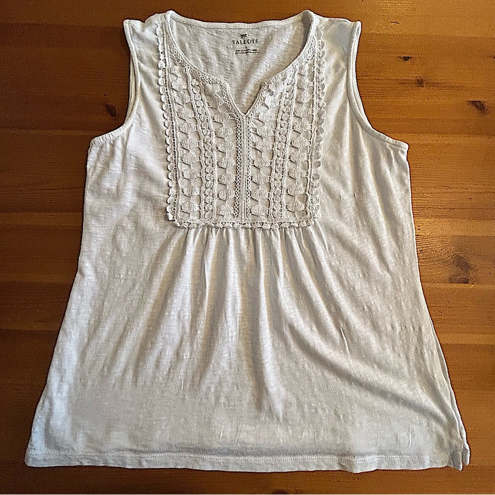 Talbots eyelet broderie sleeveless top
